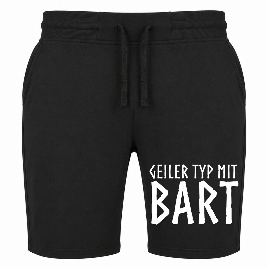 Geiler Typ mit Bart - Terry Shorts - schwarz