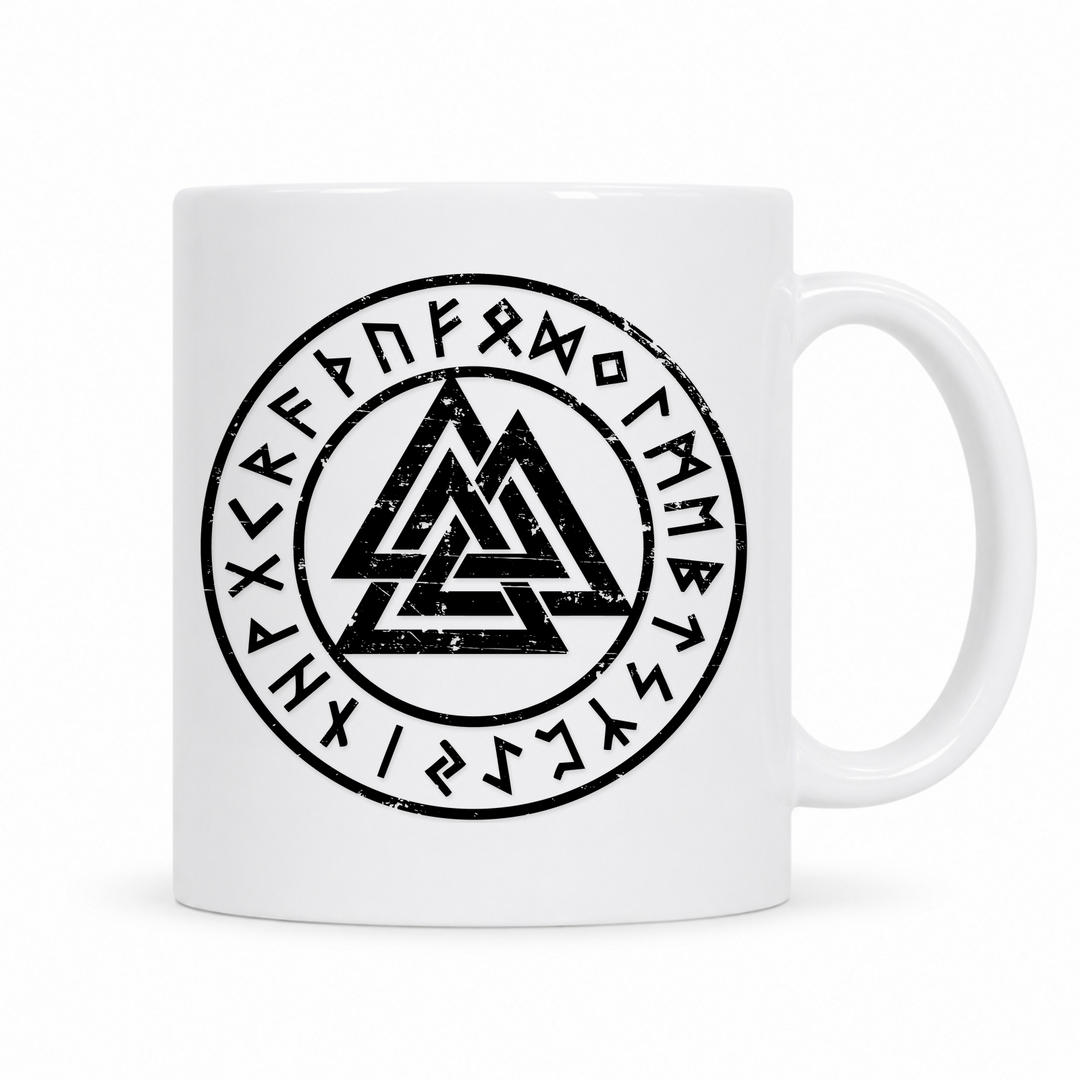 Valknut - Keramiktasse - weiß