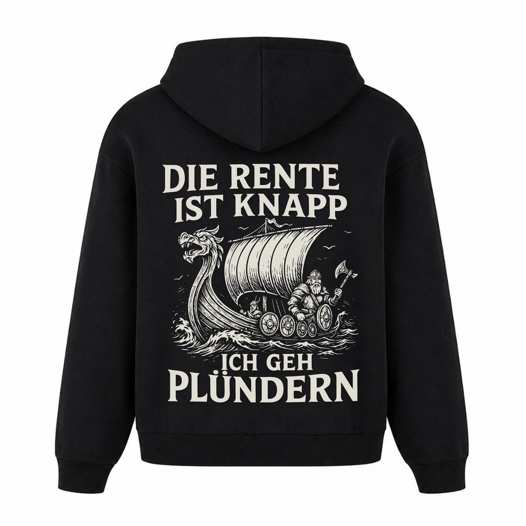 Die Rente ist knapp - Premium Hoodie Unisex Oversized Hoodie - Schwarz