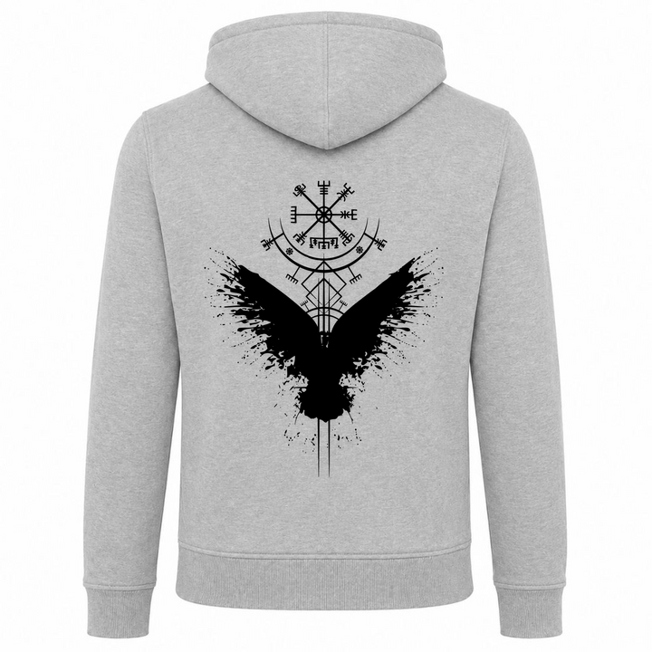Rabe Wikingerkompass - Premium Hoodie Unisex Heavy Zip Hoody - heather grey