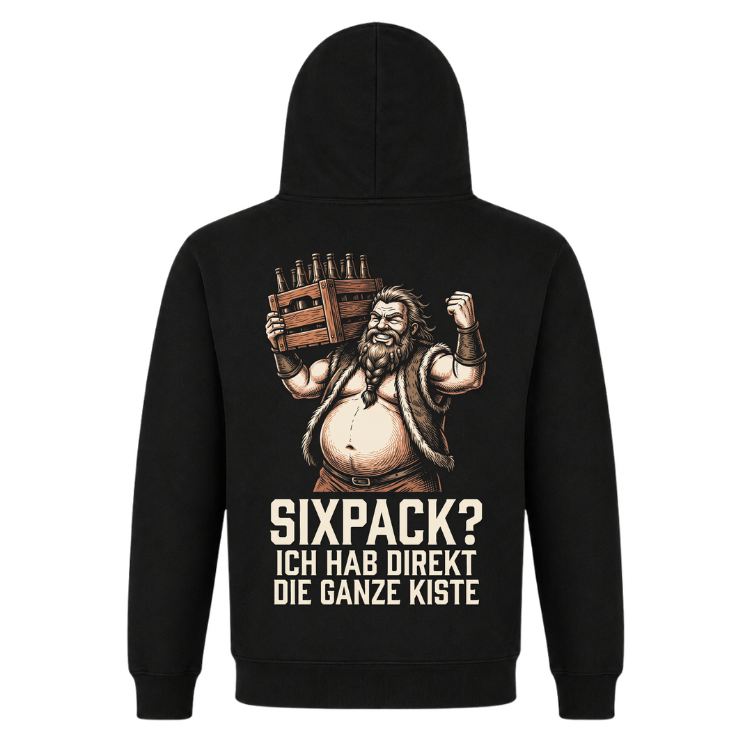 Sixpack? - Premium Hoodie Unisex - Black - Rueckseite