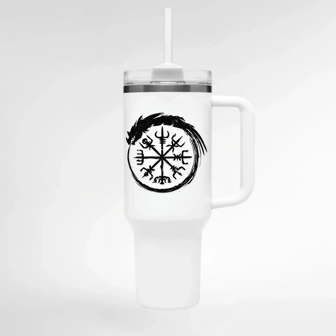 Vegvisir Schlange - Keramiktasse THERMO CUP - WEIß - Weiß