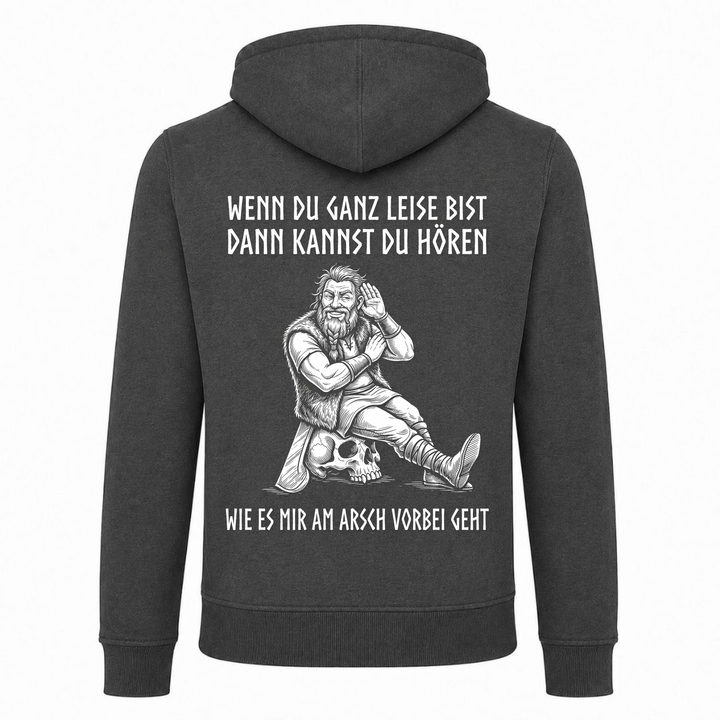 Wenn du ganz leise bist - Premium Hoodie Unisex Heavy Zip Hoody - charcoal