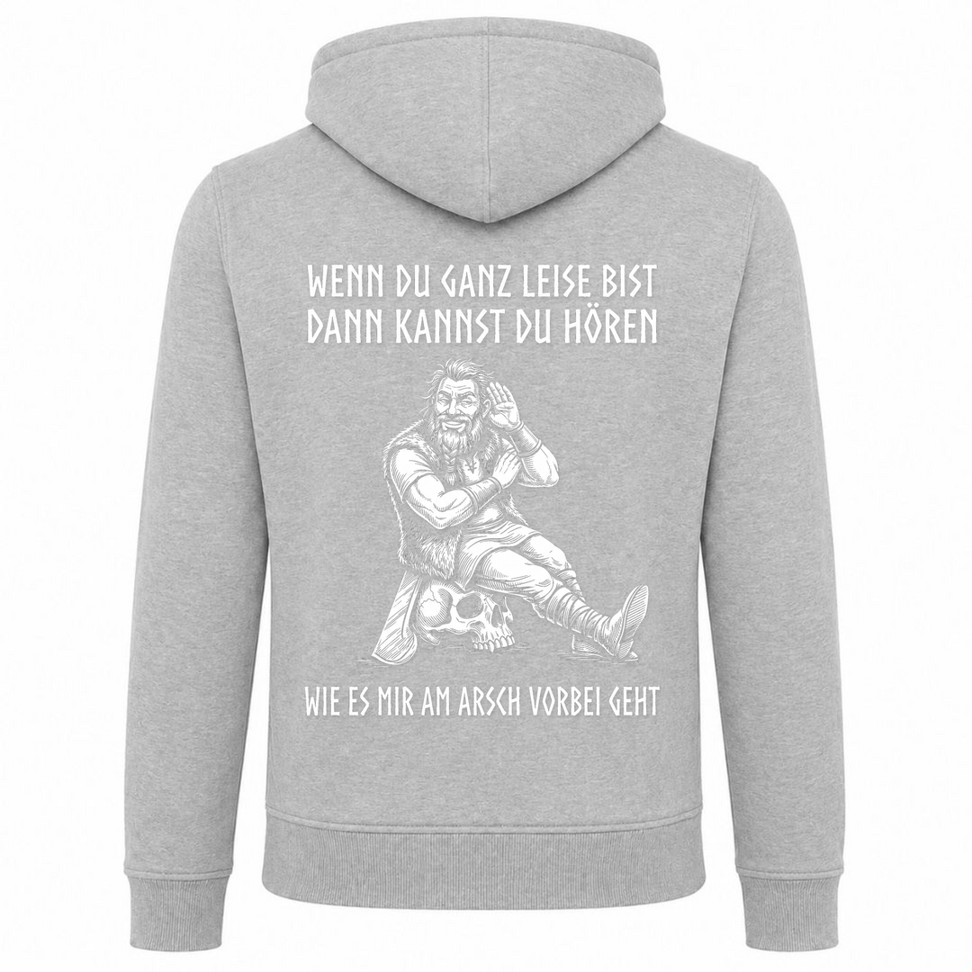 Wenn du ganz leise bist - Premium Hoodie Unisex Heavy Zip Hoody - heather grey