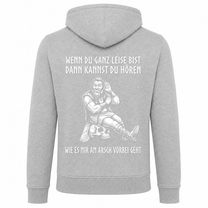 Wenn du ganz leise bist - Premium Hoodie Unisex Heavy Zip Hoody - heather grey