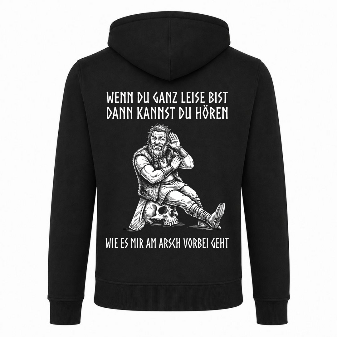 Wenn du ganz leise bist - Premium Hoodie Unisex Heavy Zip Hoody - schwarz