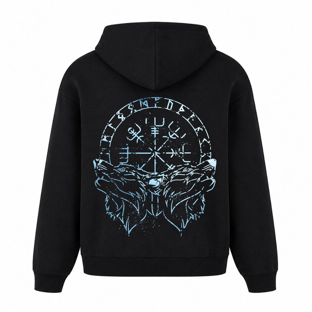 Nordic Wolf - Premium Hoodie Unisex Oversized Hoodie - Schwarz