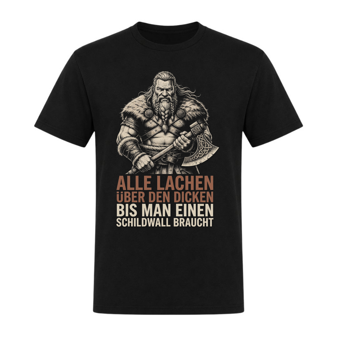 Alle lachen über den dicken - Unisex T-Shirt - schwarz