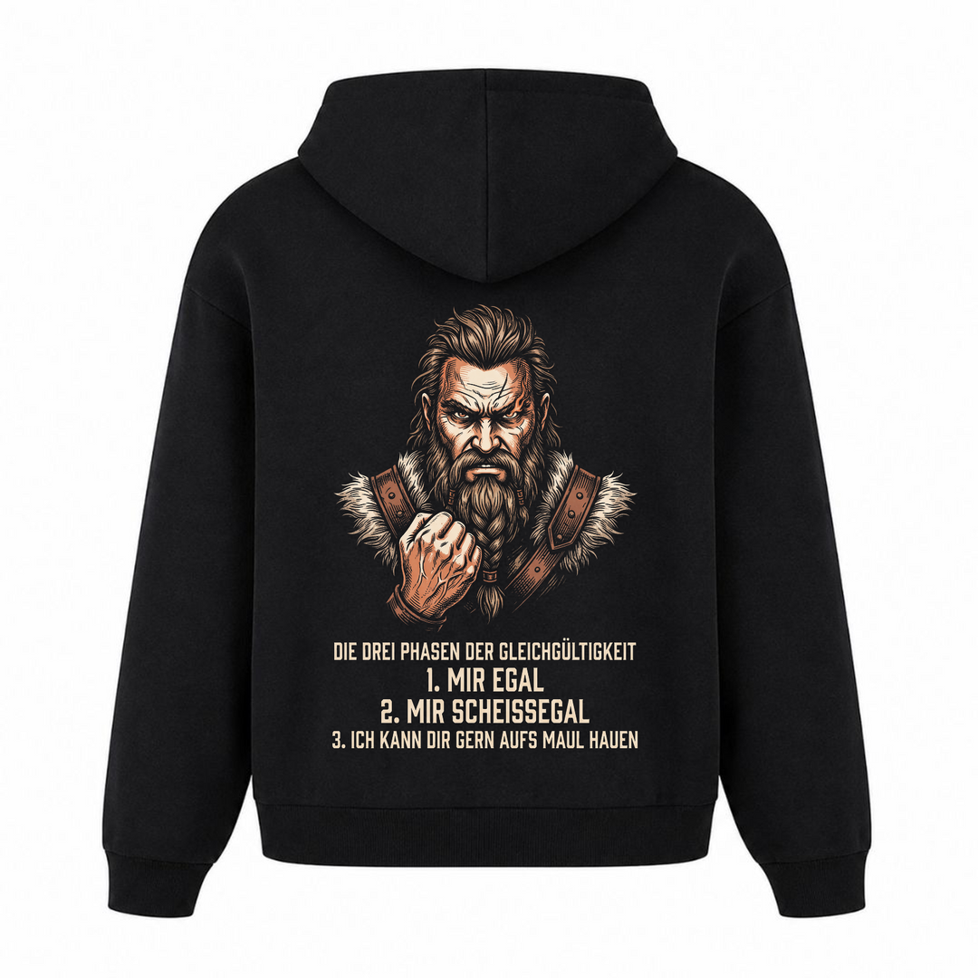 Die drei Phasen - Oversized Hoodie - Schwarz - Rueckseite