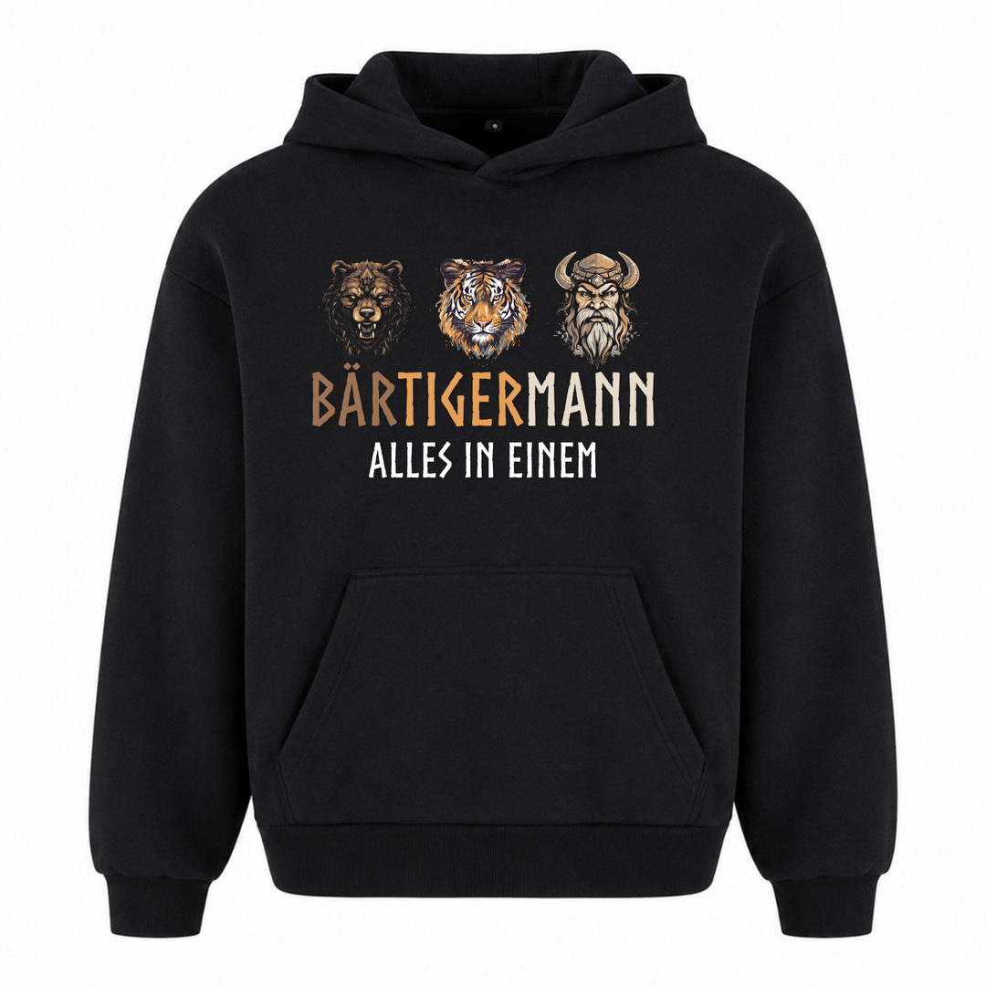 Bärtigermann - Premium Hoodie Unisex Oversized Hoodie - Schwarz