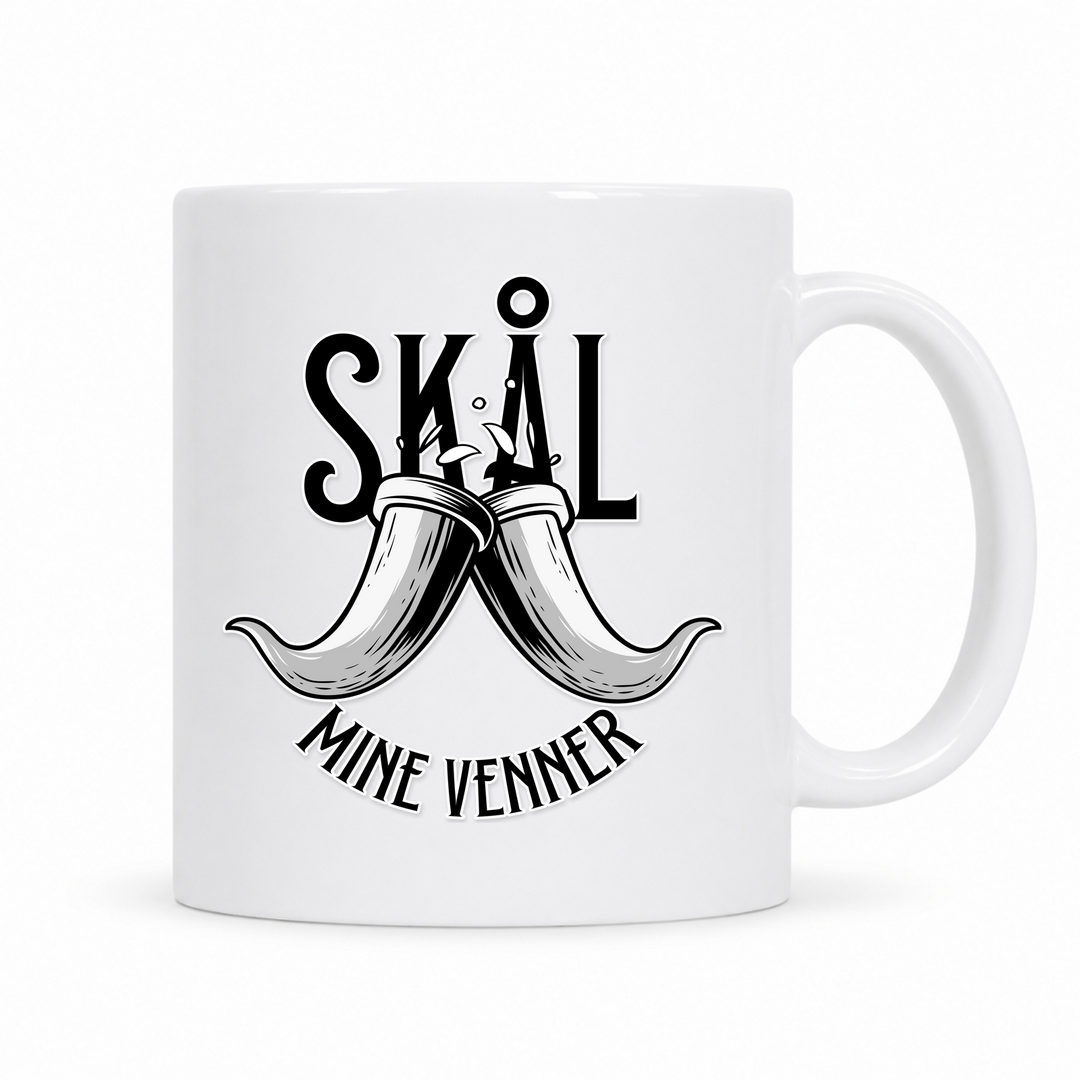 Skal Mine Venner  - Keramiktasse - weiß