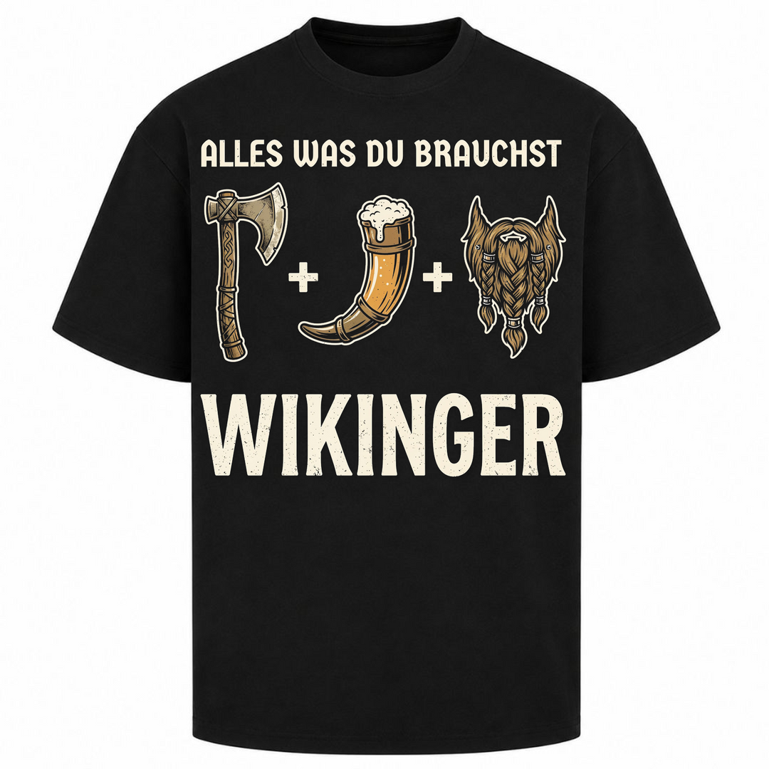  Wikinger - Oversized Shirt - Schwarz