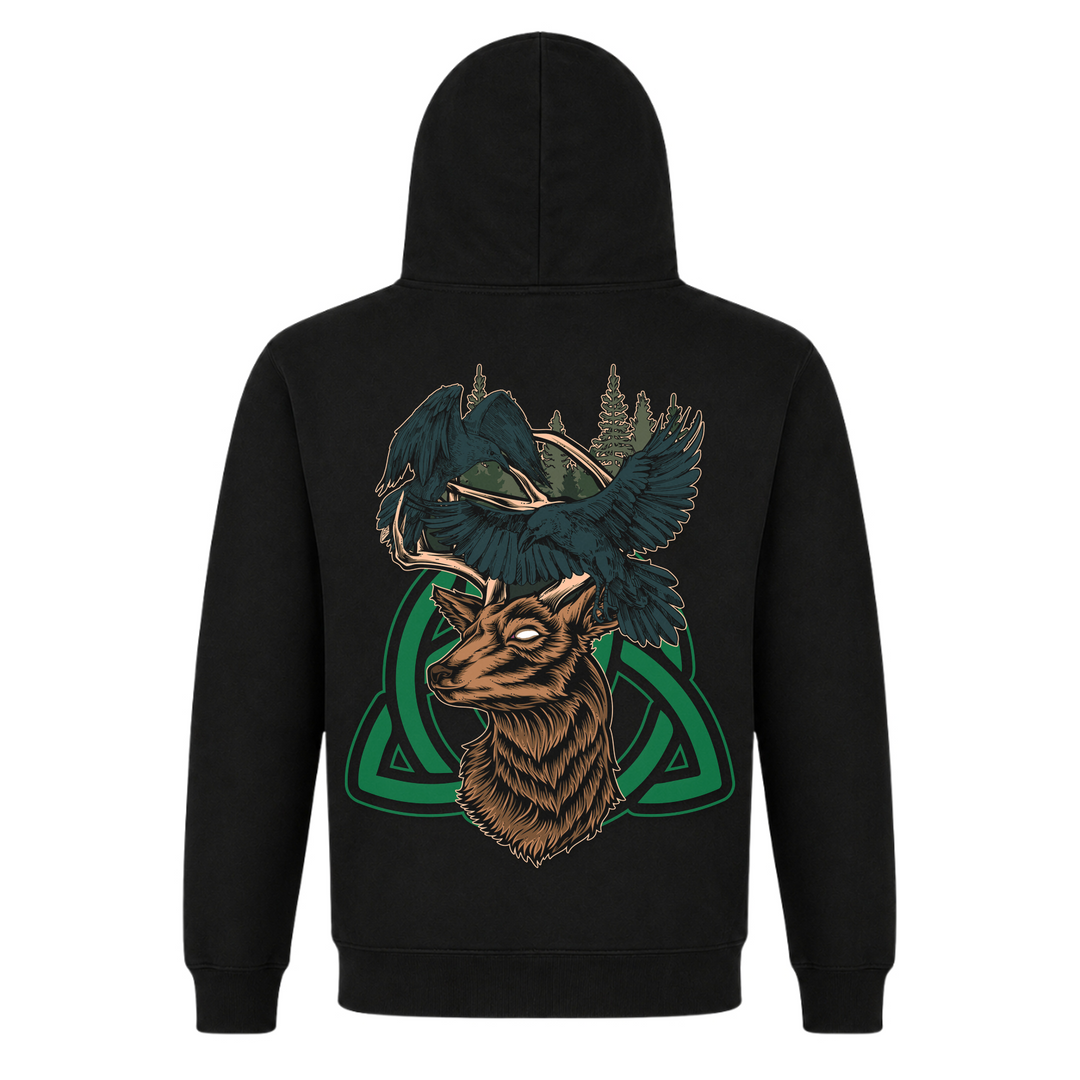 Hirsch Raben - Premium Hoodie Unisex - Black