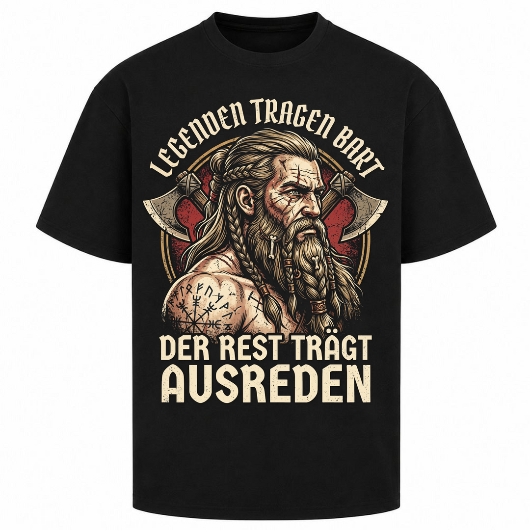 Legenden tragen Bart - Oversized Shirt - Schwarz