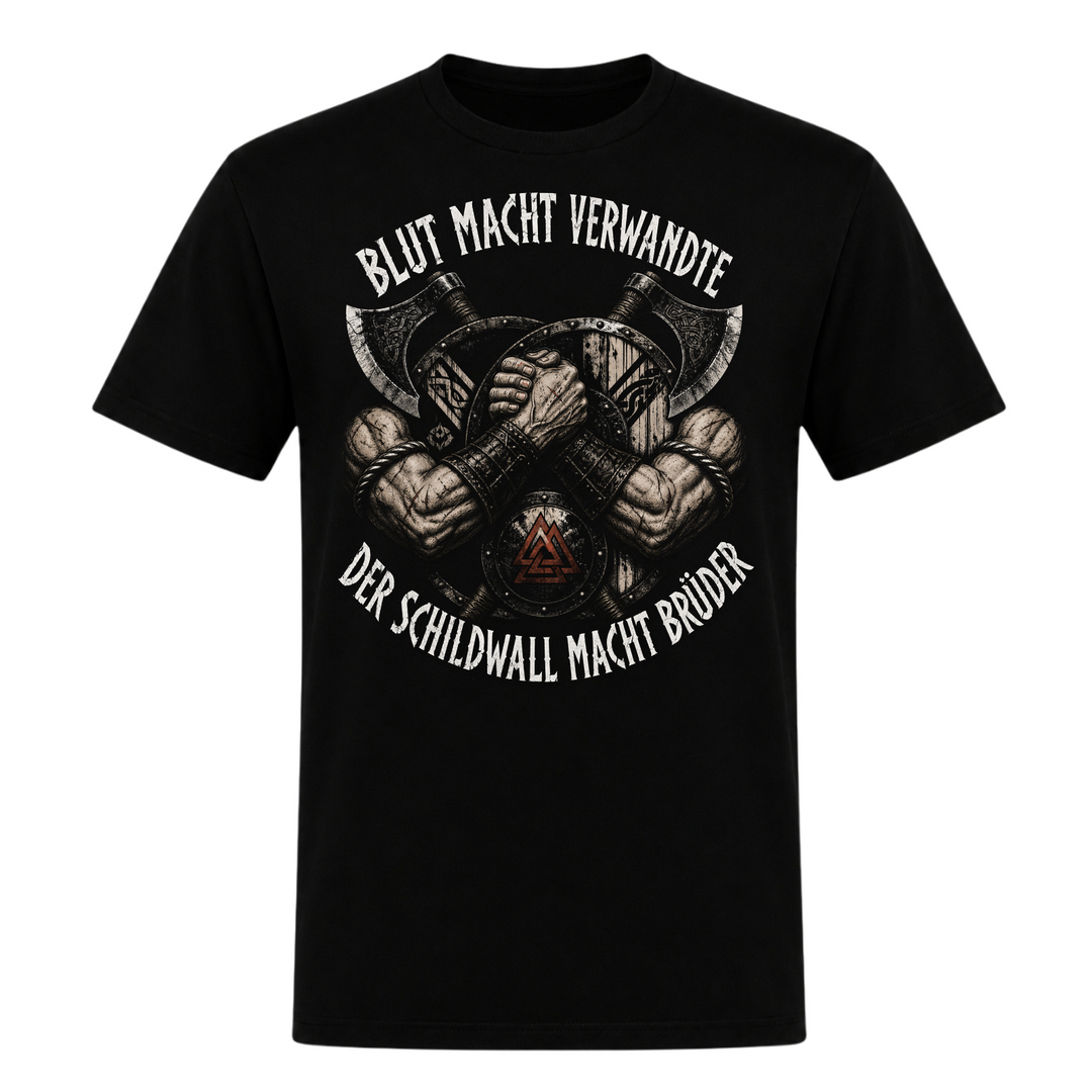 Schildwall Brüder – Wikinger T-Shirt von Nordjarl