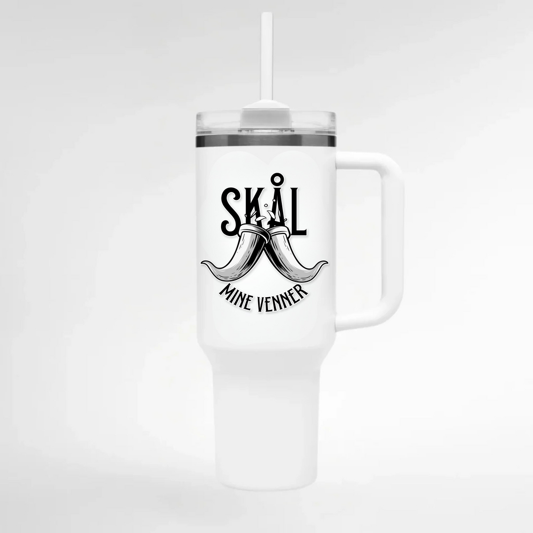 Skal Mine Venner  - Keramiktasse THERMO CUP - WEIß - Weiß
