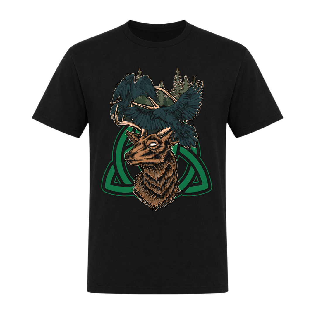 Raben Hirsch - Unisex T-Shirt - schwarz
