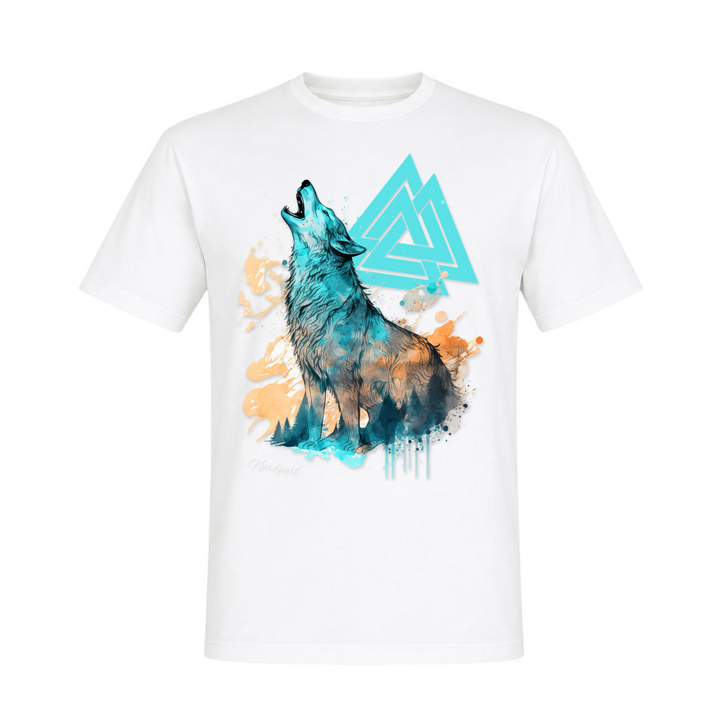 Valknut Wolf - Unisex T-Shirt - weiß