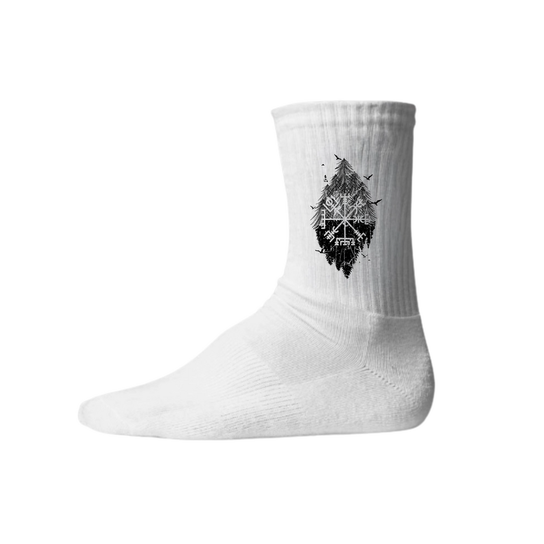 Wikingerkompass - Keramiktasse Socken - Weiß