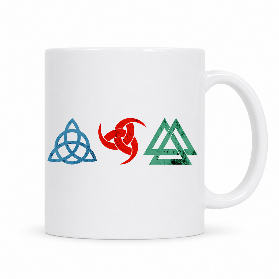 Wikinger Symbole - Keramiktasse - weiß