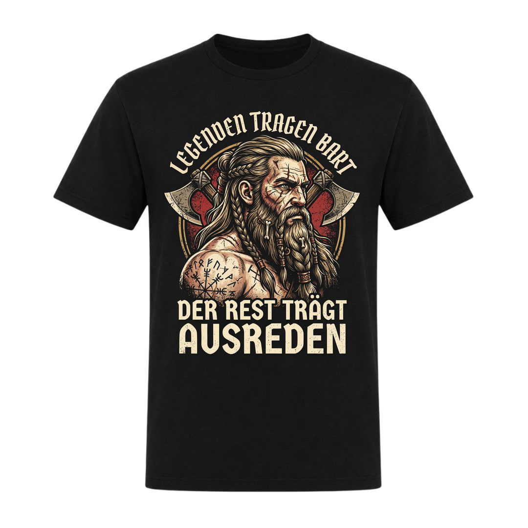 Legenden tragen Bart - Unisex T-Shirt - schwarz