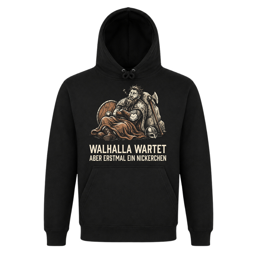 Walhalla wartet - Premium Hoodie Unisex - Black