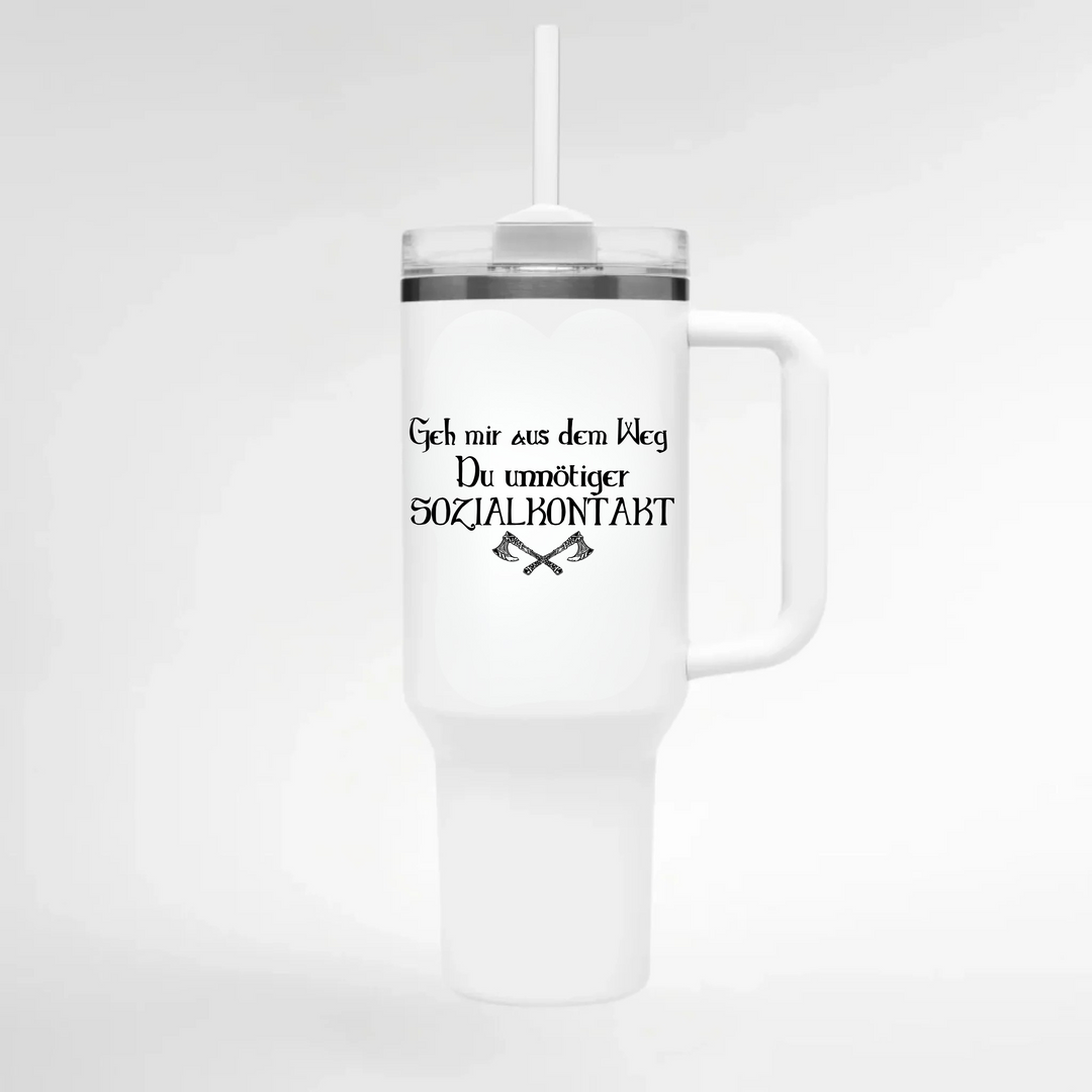 Geh mir aus dem Weg - Keramiktasse THERMO CUP - WEIß - Weiß