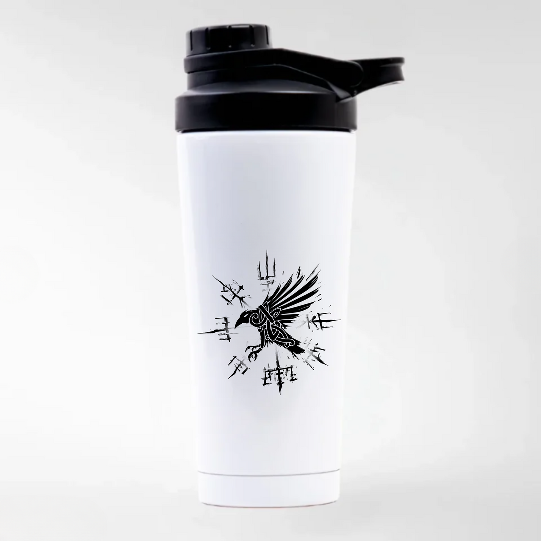 Rabe Vegvisir - Keramiktasse EDELSTAHL SHAKER - weiß mit Sublimationsdruck - Weiß