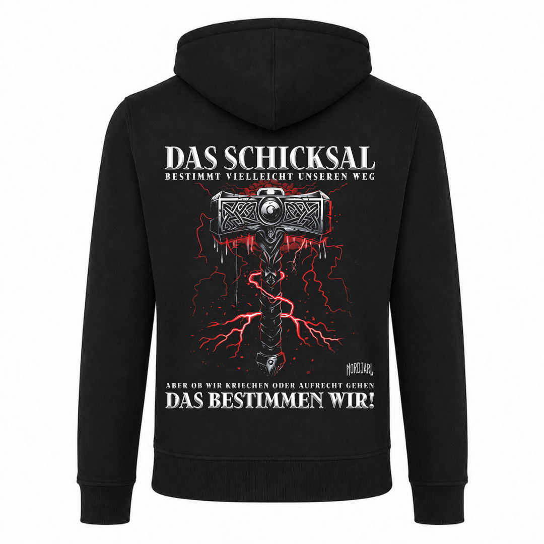 Das Schicksal - Premium Zipper - schwarz - Rueckseite