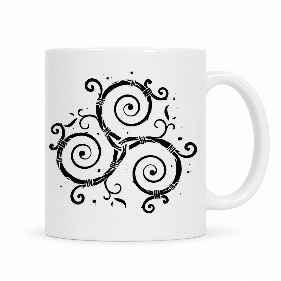 Triskel - Keramiktasse - weiß