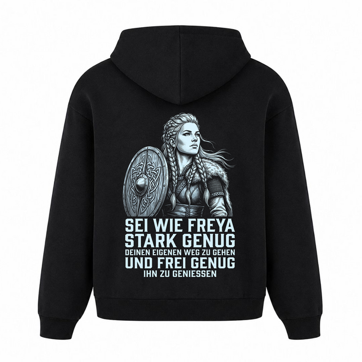 Sei wie Freya - Oversized Hoodie - Schwarz - Rueckseite