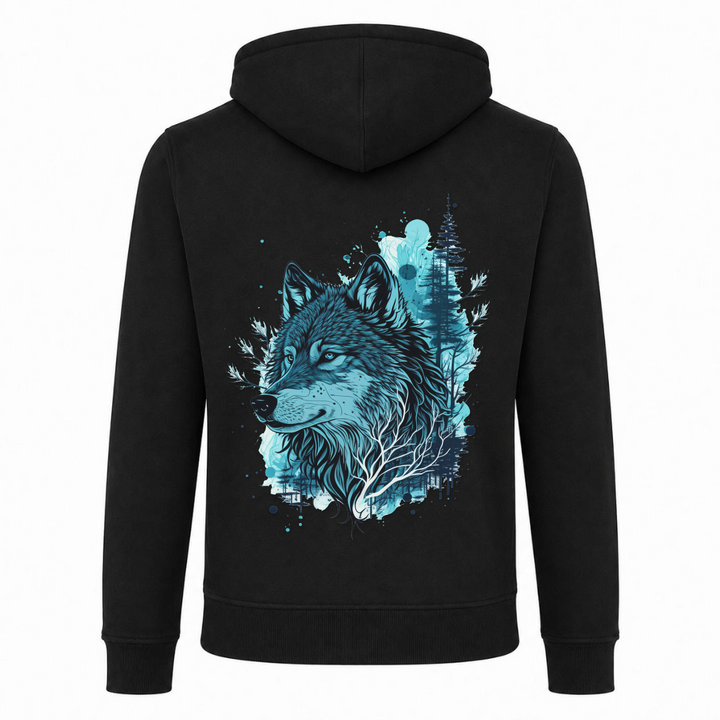 Blue Wolf - Premium Hoodie Unisex Heavy Zip Hoody - schwarz
