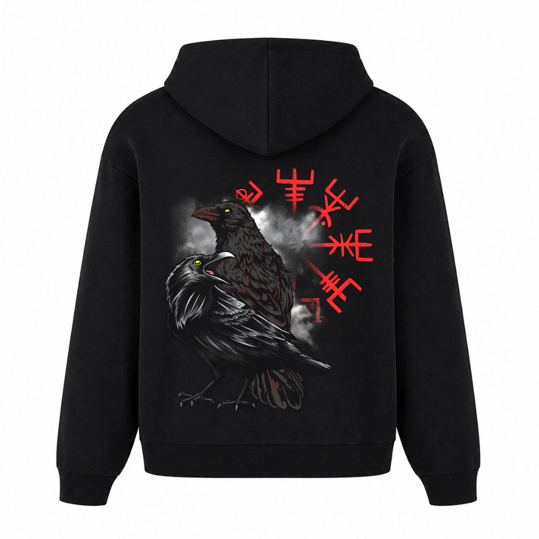Hugin & Munin - Premium Hoodie Unisex Oversized Hoodie - Schwarz