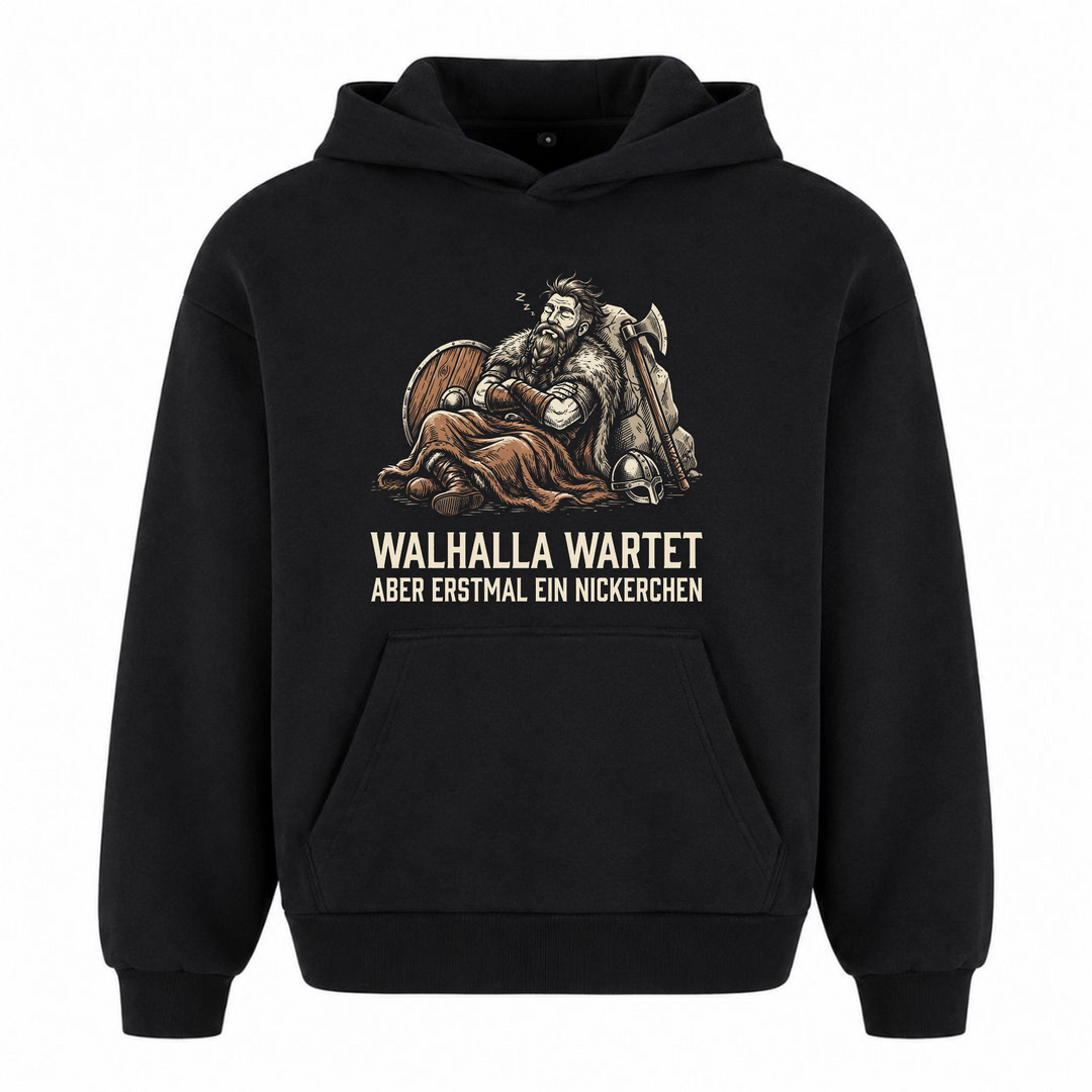 Walhalla wartet - Oversized Hoodie - Schwarz