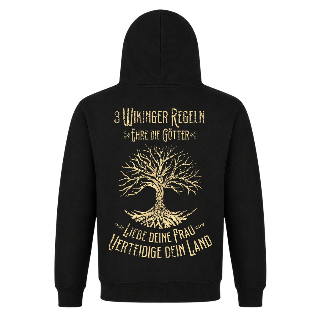 3 Wikinger Regeln - Premium Hoodie Unisex - Black