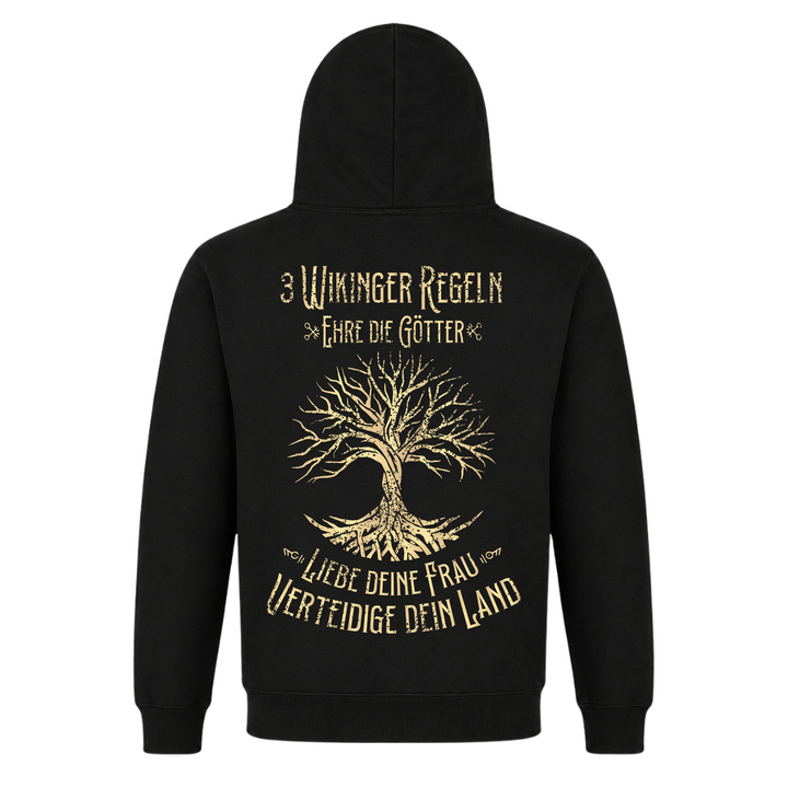 3 Wikinger Regeln - Premium Hoodie Unisex - Black