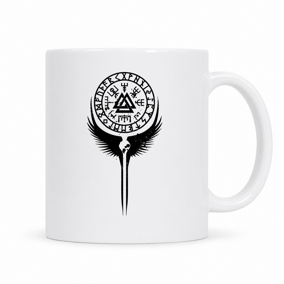 Walküre Flügel - Keramiktasse - weiß