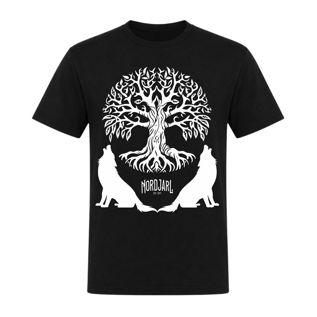 Wölfe Yggdrasil - Unisex T-Shirt - schwarz
