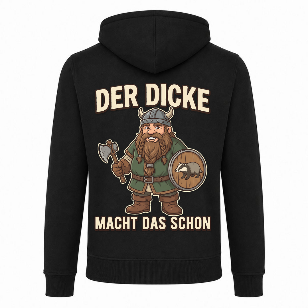 Der Dicke macht das schon - Premium Hoodie Unisex Heavy Zip Hoody - schwarz