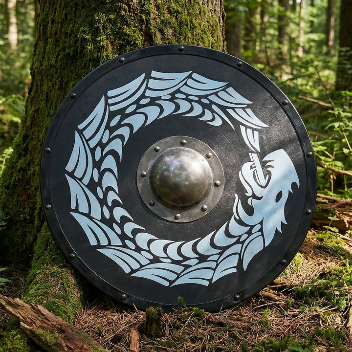 Jörmungandr-Schild – Nordisches Rundschild (56 cm)
