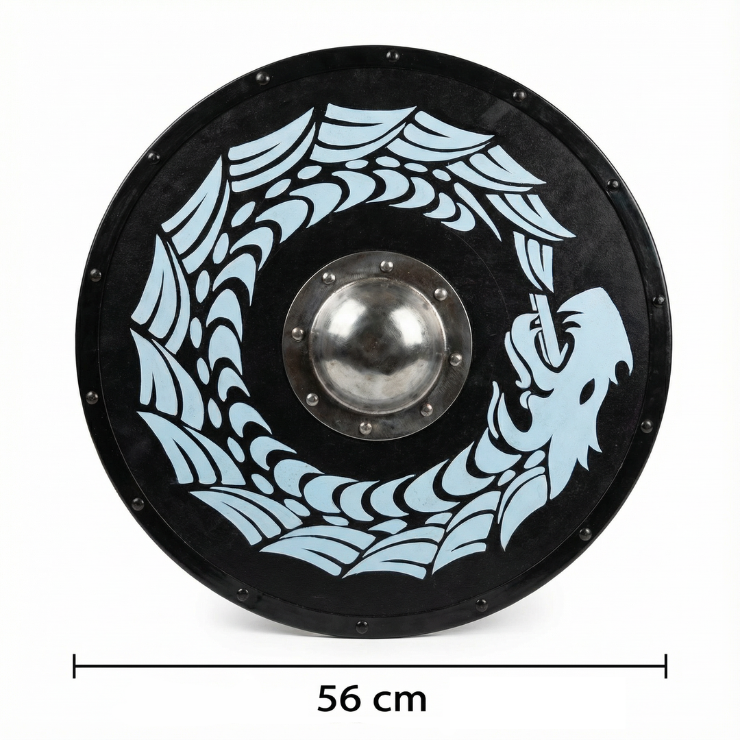 Jörmungandr-Schild – Nordisches Rundschild (56 cm)
