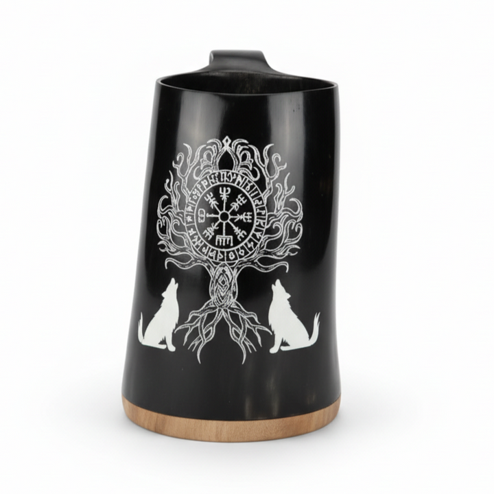 Wölfe Yggdrasil - Wikinger Horn Trinkbecher