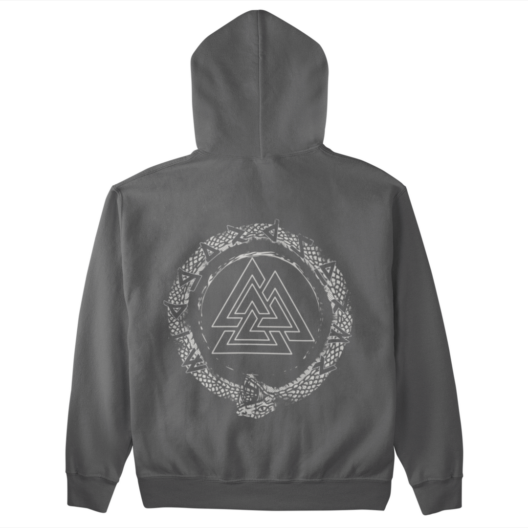 Schlange Valknut   - Unisex Kapuzenpullover Hoodie