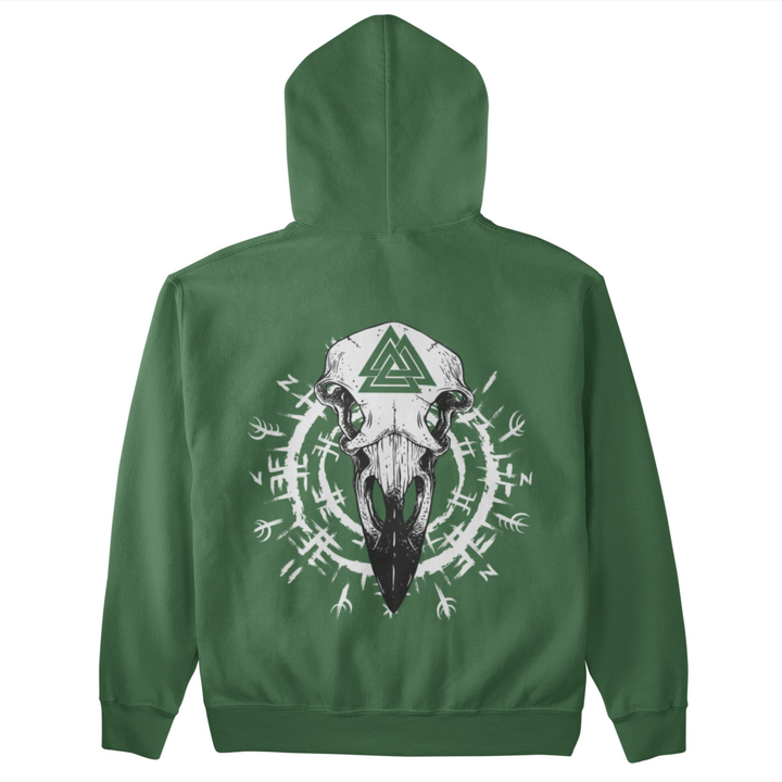 Rabe Schädel   - Unisex Kapuzenpullover Hoodie