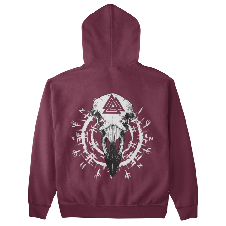 Rabe Schädel   - Unisex Kapuzenpullover Hoodie