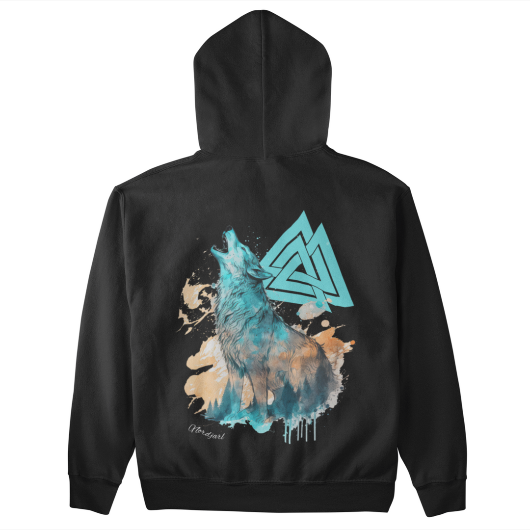 Wolf Valknut  - Unisex Organic Hoodie