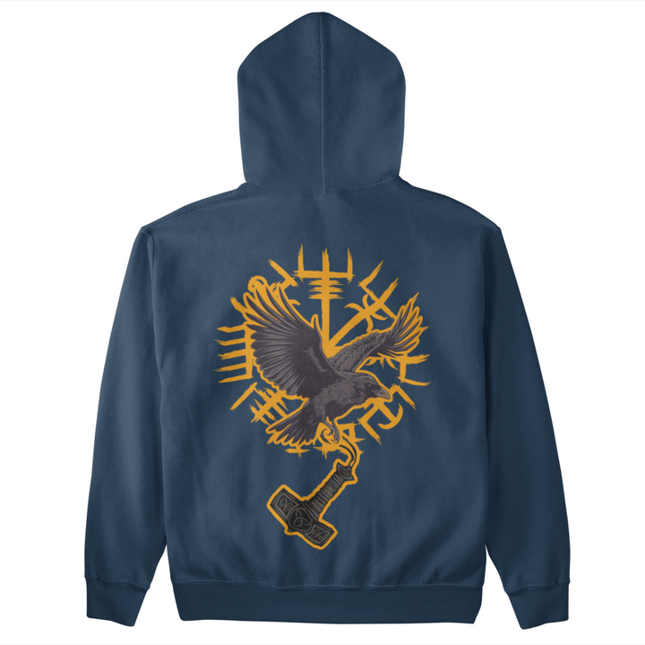 Rabe mit Hammer  - Unisex Kapuzenpullover Hoodie