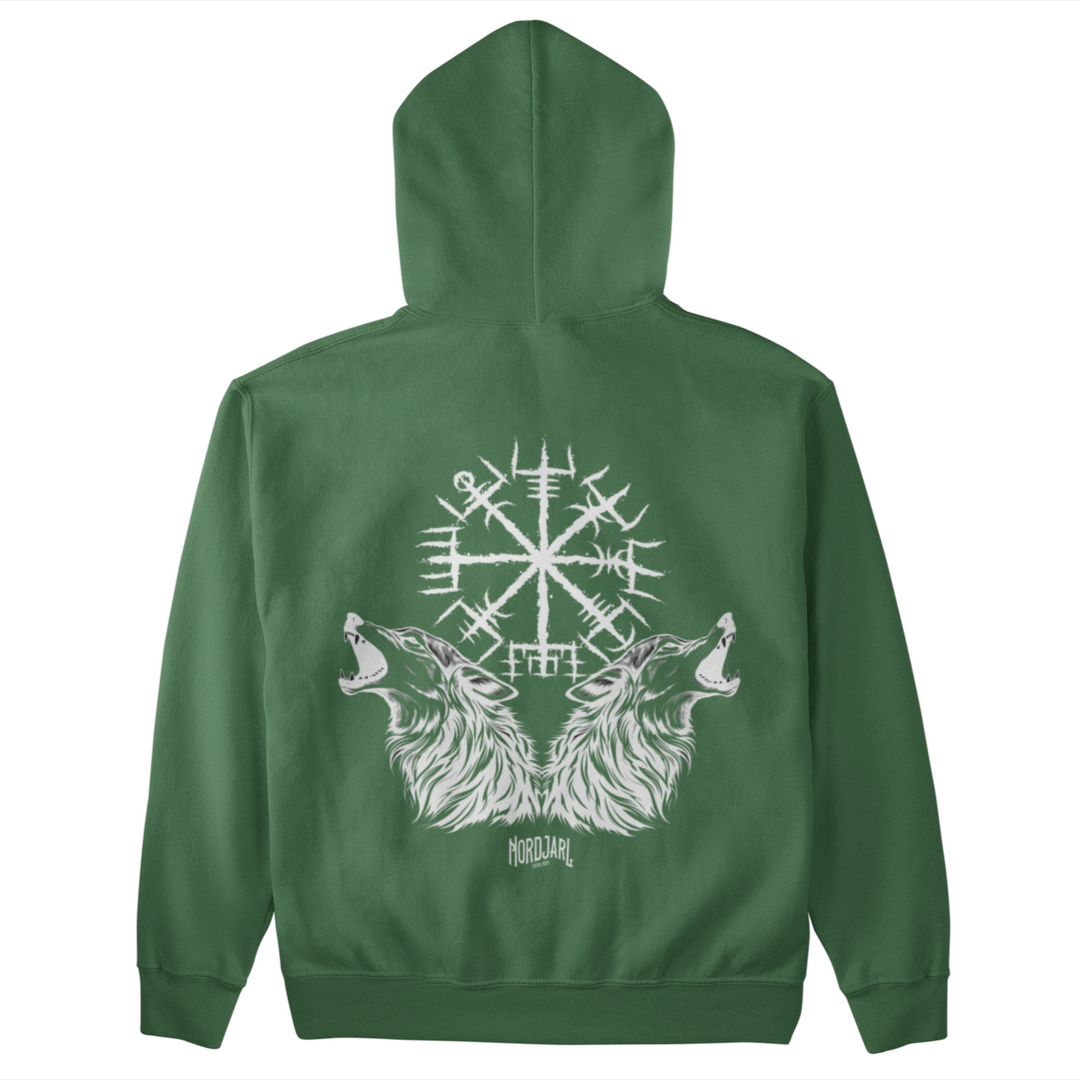 Wolves Vegvisir - Sweat à capuche biologique unisexe