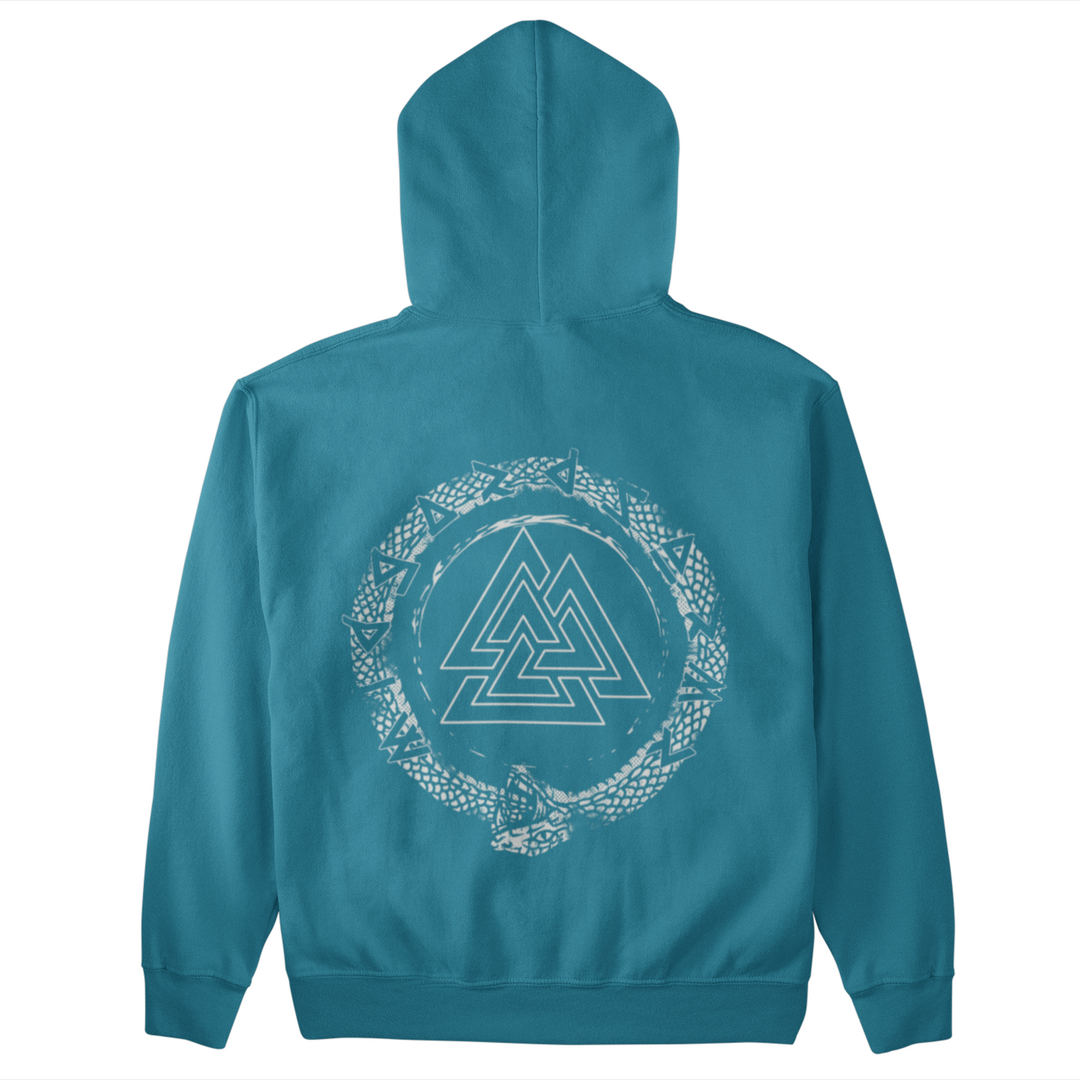 Schlange Valknut   - Unisex Kapuzenpullover Hoodie