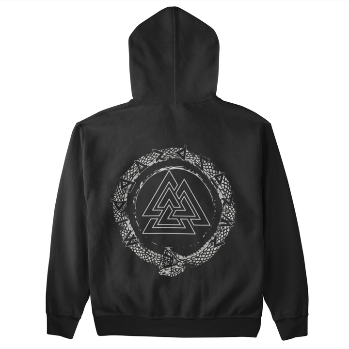 Schlange Valknut   - Unisex Kapuzenpullover Hoodie